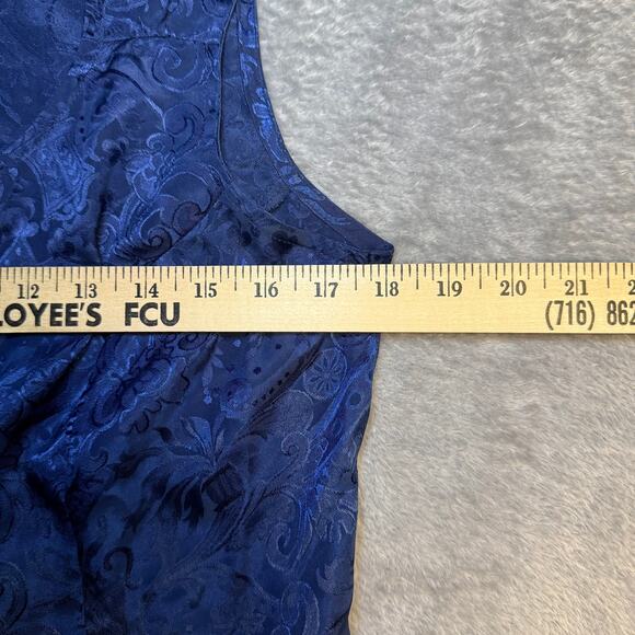 Vintage Victoria's Secret Women's Size M Blue Satin Lace Camisole Tank Button - Picture 8 of 12